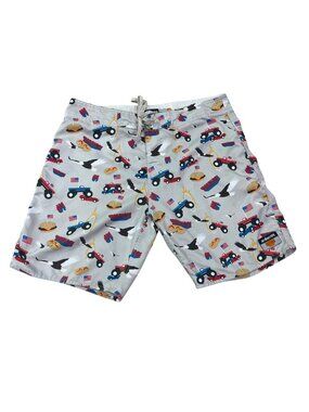 AmbSn America Patriotic Board Shorts Swim Trunks Men's Size‎ 32 Monster Trucks